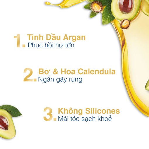 Ảnh của Dầu Gội Dove Phục Hồi Hư Tổn Chiết Xuất Bơ & Dầu Argan Botanical Selection 500g