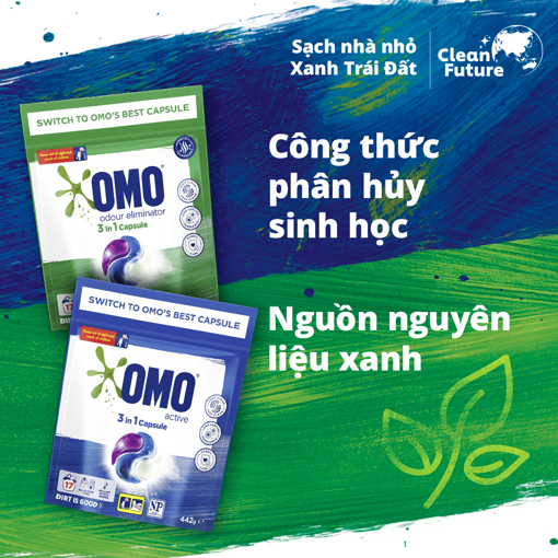 Ảnh của Viên Giặt Tiện Lợi OMO Công Nghệ Anh Quốc - 17 Viên/túi- Khử Mùi