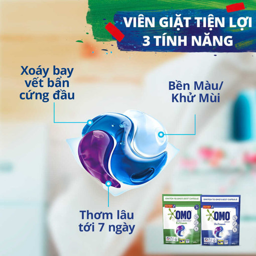 Ảnh của Viên Giặt Tiện Lợi OMO Công Nghệ Anh Quốc - 17 Viên/ Túi - Bền Đẹp