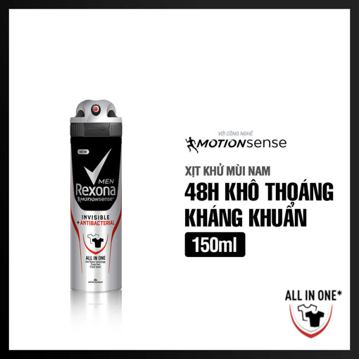 Picture of Xịt khử mùi Nam Rexona Men Invisible & Antibacterial 150ml