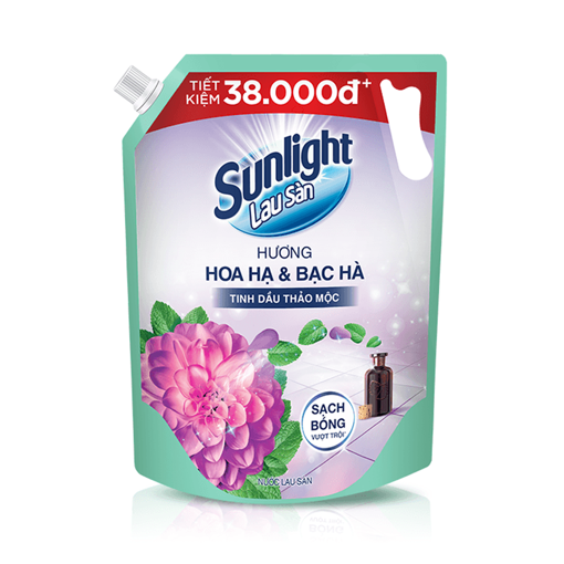 Ảnh của Nước Lau Sàn Sunlight Tinh Dầu Thảo Mộc Hoa Hạ & Bạc Hà Túi 3.6kg