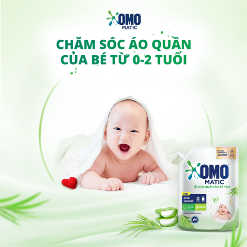 Ảnh của Nước giặt OMO Matic cho Quần áo Bé yêu túi 3.6kg