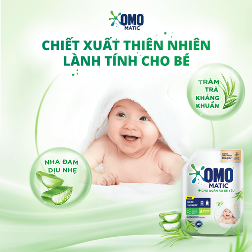 Ảnh của Nước giặt OMO Matic cho Quần áo Bé yêu túi 3.6kg