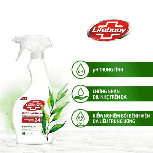 Picture of Nước Lau Đa Năng Lifebuoy BotaniTECH 500ml - Kháng Khuẩn Đến 24h - An Toàn Với Da