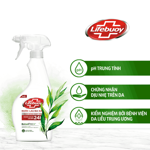 Ảnh của Nước Lau Đa Năng Lifebuoy BotaniTECH 500ml - Kháng Khuẩn Đến 24h - An Toàn Với Da