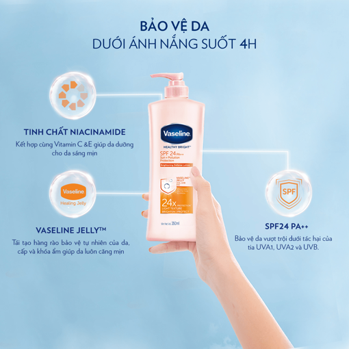 Ảnh của Sữa Dưỡng Thể Vaseline SPF24PA++ Chống Nắng Và Dưỡng ẩm Cho Da Sáng Khỏe - Bảo Vệ Da Tới 4H 350ml