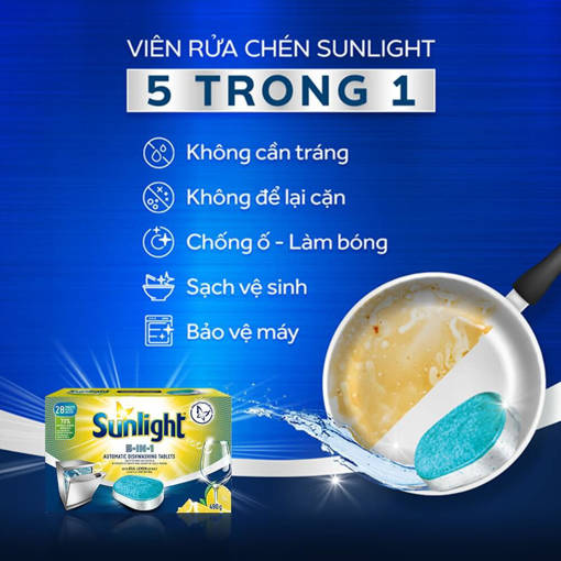 Picture of Viên Rửa Chén Bát Sunlight 5 Trong 1 Dành Cho Máy Rửa Chén (28V/Hộp)