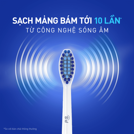 Ảnh của Bàn Chải Điện P/S S100 PRO - Công Nghệ Sóng Âm, Chải Sạch Mảng Bám Tới 10X - Trắng Sáng