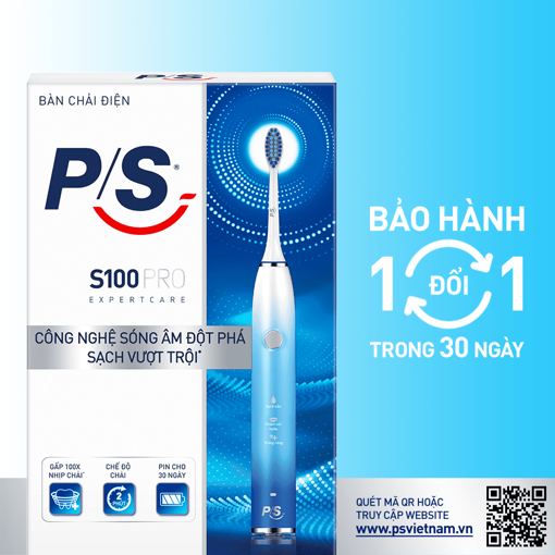 Ảnh của Bàn Chải Điện P/S S100 PRO - Công Nghệ Sóng Âm, Chải Sạch Mảng Bám Tới 10X -  Xanh Ombre