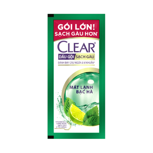 Ảnh của Dây 10 gói Dầu gội Clear Mát lạnh bạc hà 6g