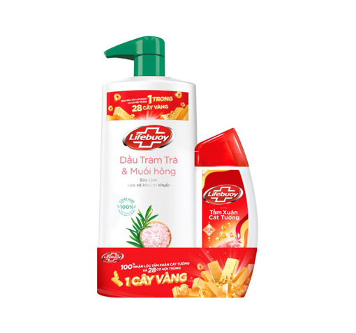 Ảnh của [Tặng Sữa tắm Tết 200g] Sữa tắm Lifebuoy Tràm trà Muối hồng 800g