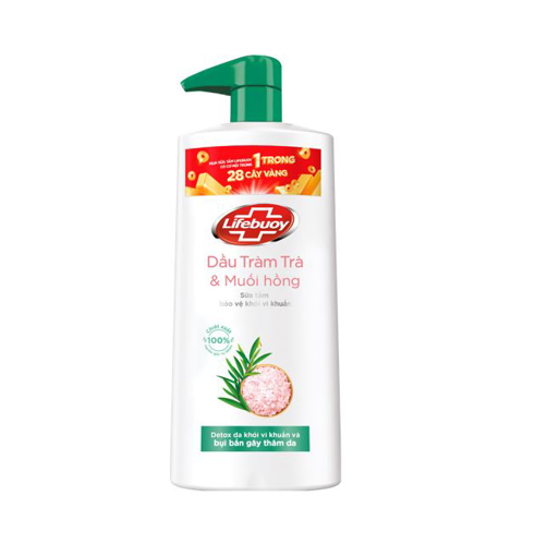 Ảnh của [Tặng Sữa tắm Tết 200g] Sữa tắm Lifebuoy Tràm trà Muối hồng 800g