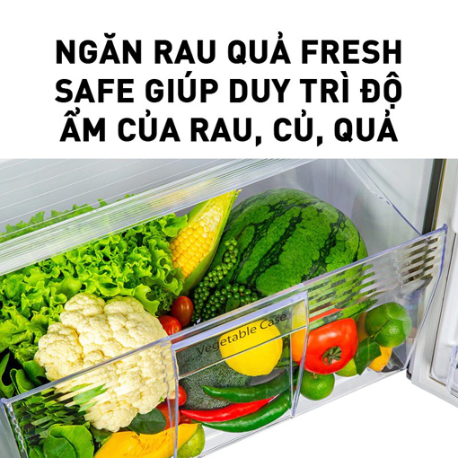 Picture of Tủ lạnh Panasonic hai cánh mặt thép, ngăn đá trên, diệt khuẩn, tiết kiệm điện - NR-BA190PUS9