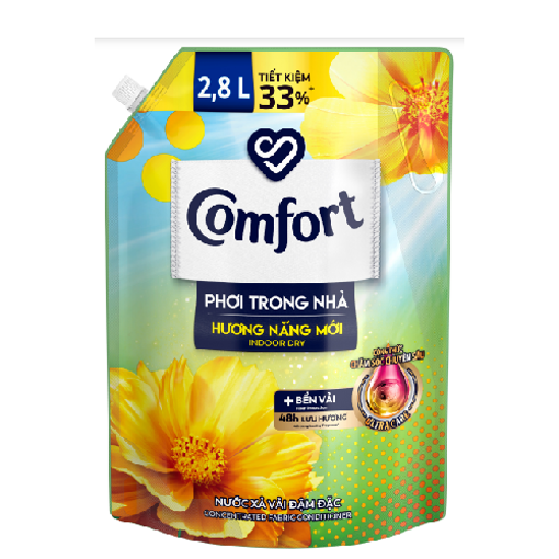 Ảnh của Nước xả làm mềm vải Comfort chăm sóc chuyên sâu phơi trong nhà Hương nắng mới túi 2.8l