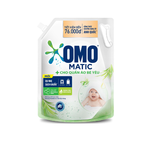 Ảnh của Nước giặt OMO Matic cho Quần áo Bé yêu túi 3.6kg