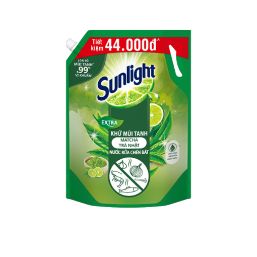 Picture of Nước rửa chén Sunlight Khử mùi tanh Matcha Trà Nhật túi 3.4kg