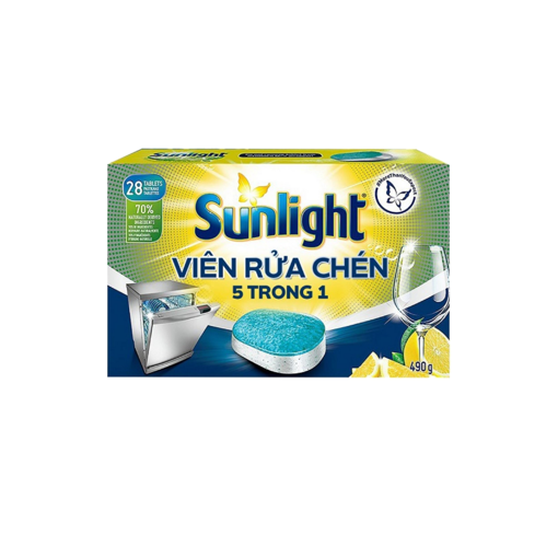 Ảnh của Viên Rửa Chén Bát Sunlight 5 Trong 1 Dành Cho Máy Rửa Chén (28V/Hộp)