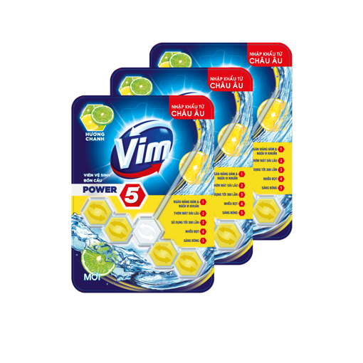 Picture of Combo 3 Vỉ Viên Tẩy Bồn Cầu Vim Power 5 Hương Chanh 55g