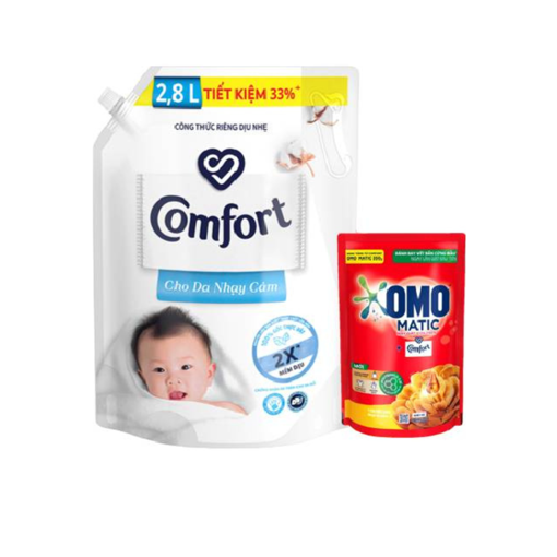 Ảnh của [Tặng OMO 350g] Nước xả vải Comfort Đậm đặc Cho Da Nhạy Cảm túi 2.8l