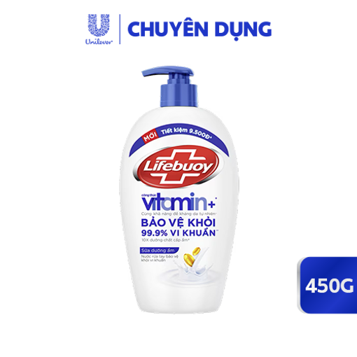Ảnh của Nước Rửa Tay Lifebuoy Vitamin Sữa Dưỡng Ẩm Chai 450g