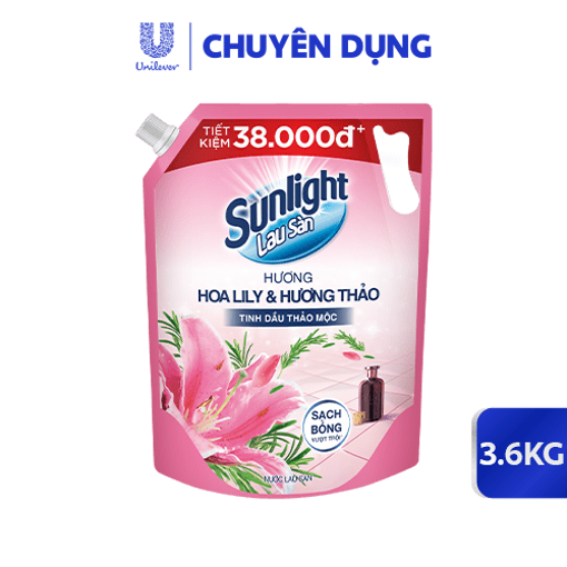 Ảnh của Nước Lau Sàn Sunlight Tinh Dầu Thảo Mộc Hương Hoa Lily Túi 3.6kg