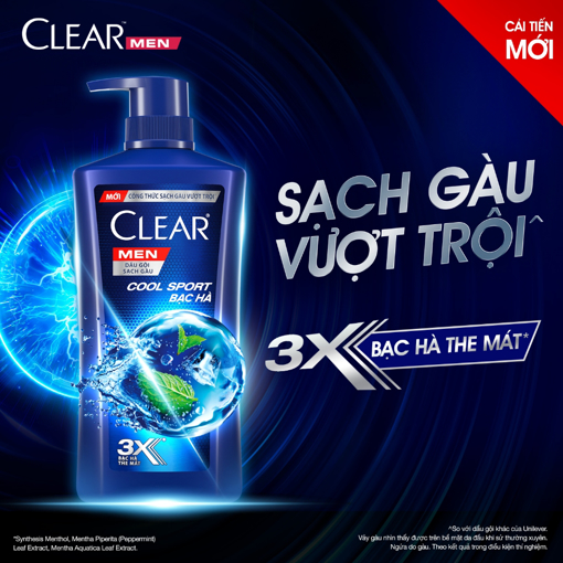 Ảnh của Dầu Gội Clear Men Mát Lạnh Bạc Hà 900G