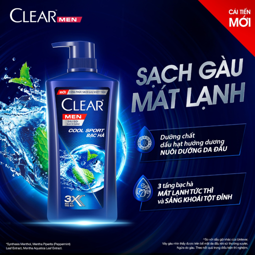 Ảnh của Dầu Gội Clear Men Mát Lạnh Bạc Hà 900G