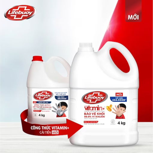 Ảnh của Nước Rửa Tay Lifebuoy Vitamin Bảo Vệ Vượt Trội Can 4KG