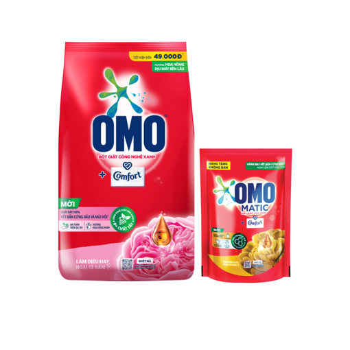 Ảnh của [Tặng Nước giặt OMO 206g] Bột giặt OMO Comfort Hoa hồng dịu mát 2.6kg