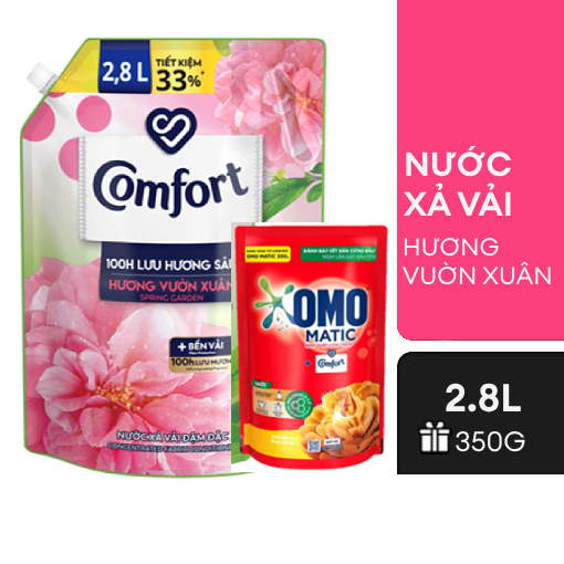 Ảnh của [Tặng OMO 350g] Nước xả vải Comfort Lưu hương sâu hương Vườn xuân 2.8l