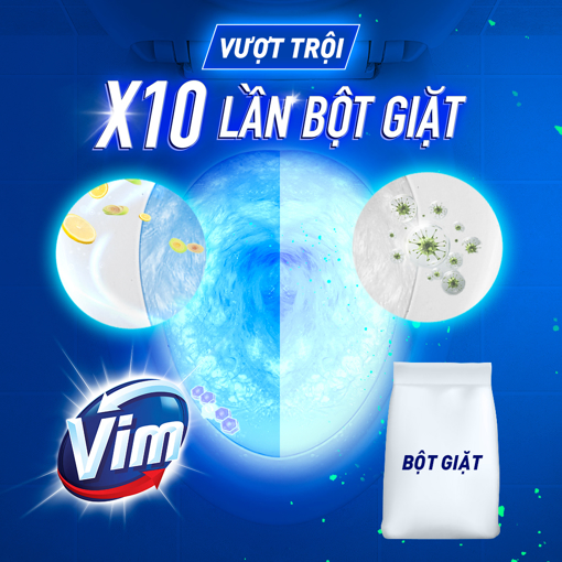 Ảnh của Gel Vệ Sinh Toilet Vim Trắng Sáng Than Hoạt Tính 870ML