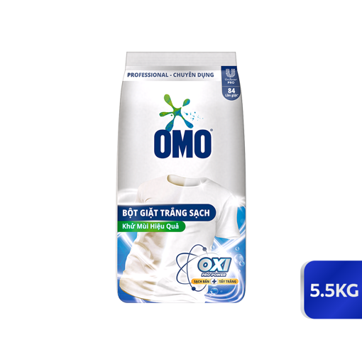 Ảnh của Bột Giặt Omo Trắng Sạch Chuyên Dụng 5.5Kg