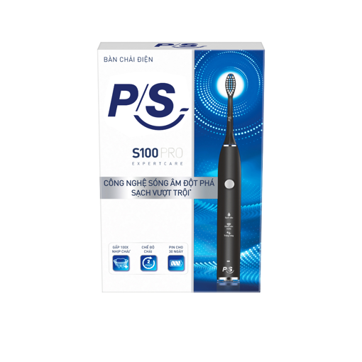 Ảnh của Bàn Chải Điện P/S S100 Pro Sạch Mảng Bám 10X - Đen Nhám