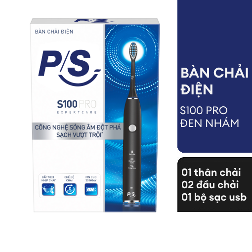 Ảnh của Bàn Chải Điện P/S S100 Pro Sạch Mảng Bám 10X - Đen Nhám