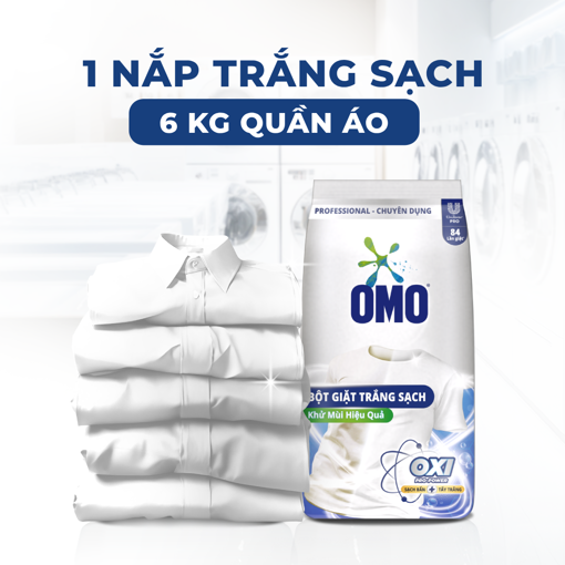 Ảnh của Bột Giặt Omo Trắng Sạch Chuyên Dụng 5.5Kg