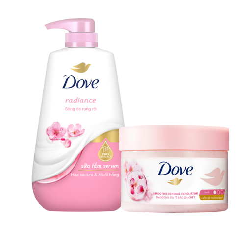 Ảnh của Combo Sữa tắm Dove 500Gr+ Tẩy tế bào chết Dove Hoa anh đào