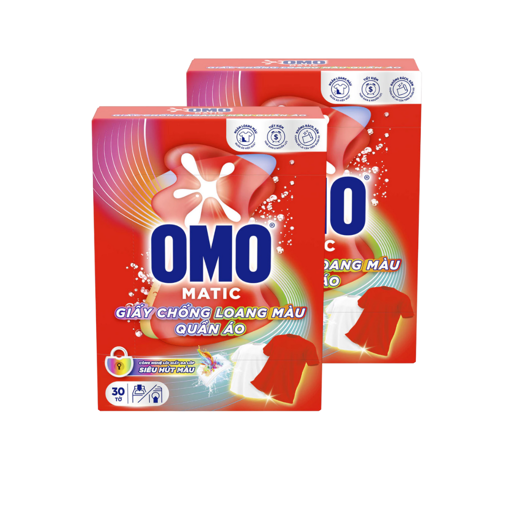 Ảnh của Combo 2 Hộp giấy chống loang màu quần áo OMO 60g