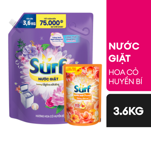 Ảnh của [Tặng Nước giặt Surf 350g] Nước giặt Surf Hoa cỏ huyền bí 3.6kg