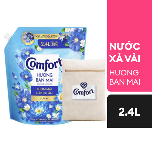 Ảnh của [Tặng Túi giặt] Nước xả vải Comfort hương Ban Mai 2.4l