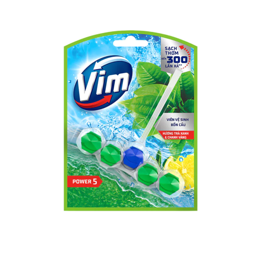 Ảnh của Viên treo bồn cầu Vim hương Trà Xanh & Chanh 50g