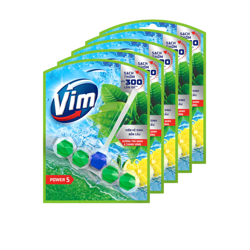 Ảnh của Combo 5 Vỉ viên treo bồn cầu Vim hương Trà Xanh & Chanh 50g