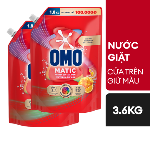 Ảnh của [DEAL SỐC] Combo 2 Nước giặt OMO Chuyên gia giữ màu Cửa trên 1.8kg