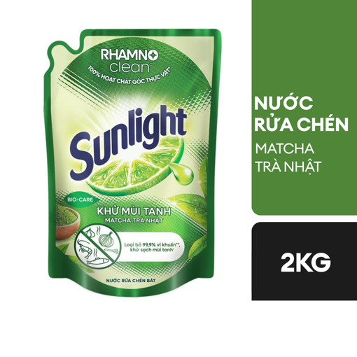 Ảnh của Nước rửa chén Sunlight Khử mùi tanh Matcha Trà Nhật 2kg