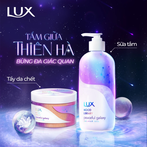 Ảnh của Combo Sữa tắm và Tẩy da chết LUX Mood Library Peaceful Galaxy