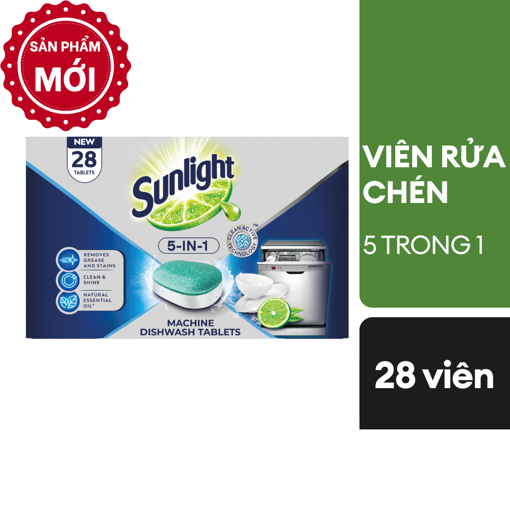 Picture of Viên rửa chén Sunlight 5 trong 1 hộp 28 viên