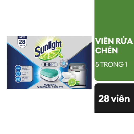 Picture of Viên rửa chén Sunlight 5 trong 1 hộp 28 viên