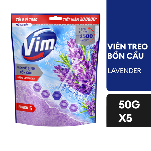 Ảnh của Túi 5 Viên treo bồn cầu Vim Lavender 50g