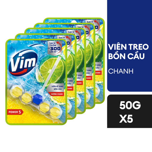 Ảnh của Combo 5 Vỉ viên treo bồn cầu Vim hương Chanh 50g