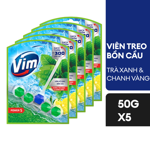 Ảnh của Combo 5 Vỉ viên treo bồn cầu Vim hương Trà Xanh & Chanh 50g