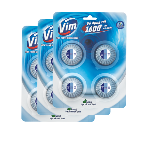 Picture of Combo 3 Vỉ viên thả vệ sinh bồn cầu Vim hương Bạc Hà 180g